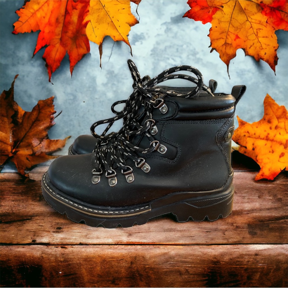 ALPINETEK women’s Black padded Hi-cut casual rugged boots Size : 6